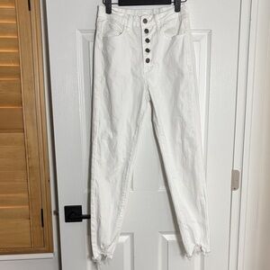 White Button-Fly Women Jeans